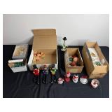 Three Nutcracker Soldiers with Christmas Ornaments & Alphabet Blocks - Holiday Decor