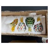 Three Nutcracker Soldiers with Christmas Ornaments & Alphabet Blocks - Holiday Decor