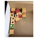 Three Nutcracker Soldiers with Christmas Ornaments & Alphabet Blocks - Holiday Decor
