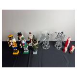 Dept 56 Barefoot Santas, German Folk Art Nutcrackers & Silver Wing Decor