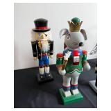 Dept 56 Barefoot Santas, German Folk Art Nutcrackers & Silver Wing Decor
