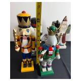 Dept 56 Barefoot Santas, German Folk Art Nutcrackers & Silver Wing Decor