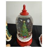 Assorted Christmas Decor - Santa Figurine, Evergreen LED Water Globe & Ornament Set