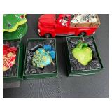 Assorted Christmas Decor - Santa Figurine, Evergreen LED Water Globe & Ornament Set
