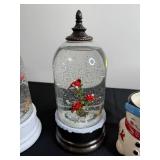 Assorted Christmas Decor - Snow Globes, Snowman Mugs & Gingerbread House