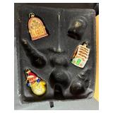 Museum Thomas Series Assorted Christmas Ornaments in Wooden Box - Santa, Snowman & More