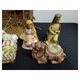 Assorted Christmas Nativity Figures & Decorative Lantern - Mixed Holiday Display
