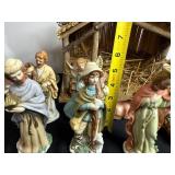Assorted Christmas Nativity Figures & Decorative Lantern - Mixed Holiday Display