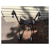 Nova Express Rollator Black - 4-Wheel Mobility Walker (Item 4328BK) 300 LB Capacity
