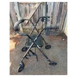 Four-Wheel Rollator Walker with Seat and Padded Backrest