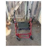 Drive Medical 4-Wheel Rollator Walker with Seat - Under-Seat Bag