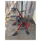 Drive Medical 4-Wheel Rollator Walker with Seat - Under-Seat Bag