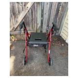 Drive Medical 4-Wheel Rollator Walker with Seat - Under-Seat Bag