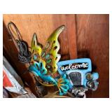 Assorted Outdoor Garden Decor - Birds, Flowers, Wind Spinners & Sign