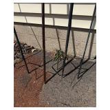 Assorted Metal Garden Art - Curved Hook Stakes & Sunburst Yard Sculpture