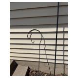 Assorted Metal Garden Art - Curved Hook Stakes & Sunburst Yard Sculpture