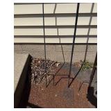 Assorted Metal Garden Art - Curved Hook Stakes & Sunburst Yard Sculpture