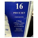 Royal Wessex by Churchill 16-Piece Blue Floral Dinnerware Set in Box - total contents unverified