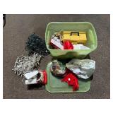 Mixed Christmas Lights, Decor & Ornament Assortment in Tote