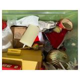 Mixed Christmas Lights, Decor & Ornament Assortment in Tote
