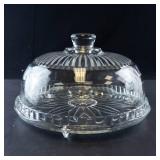 Princess House Clear Glass Covered Cake Plate with Dome