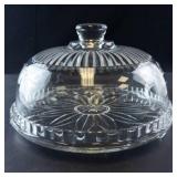 Princess House Clear Glass Covered Cake Plate with Dome