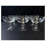 Princess House Heritage Crystal Footed Dessert Glasses - Set of 6