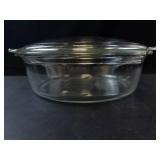 Princess House Crystal Heritage Covered Casserole Dish with Etched Leaf Pattern