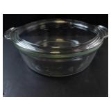 Princess House Crystal Heritage Covered Casserole Dish with Etched Leaf Pattern