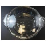 Princess House Crystal Heritage Covered Casserole Dish with Etched Leaf Pattern