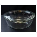 Princess House Crystal Heritage Covered Casserole Dish with Etched Leaf Pattern