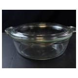 Princess House Crystal Heritage Covered Casserole Dish with Etched Leaf Pattern