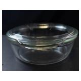 Princess House Crystal Heritage Covered Casserole Dish with Etched Leaf Pattern