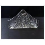 Vintage Crystal Napkin Holder with Pinwheel Cut Design