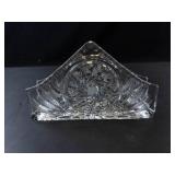 Vintage Crystal Napkin Holder with Pinwheel Cut Design