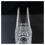 Vintage Crystal Napkin Holder with Pinwheel Cut Design