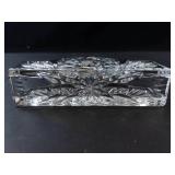 Vintage Crystal Napkin Holder with Pinwheel Cut Design