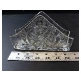 Vintage Crystal Napkin Holder with Pinwheel Cut Design