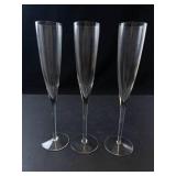 Baccarat Dom Perignon Clear Crystal Champagne Flutes (Lot of 3)