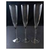Baccarat Dom Perignon Clear Crystal Champagne Flutes (Lot of 3)
