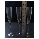 Baccarat Dom Perignon Clear Crystal Champagne Flutes (Lot of 3)