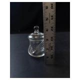 Princess House Etched Condiment Jar with Lid and Glass Spoon