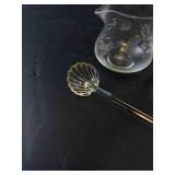 Princess House Vintage Etched Condiment Jar with Lid and Glass Spoon