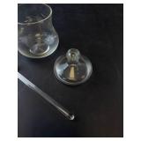 Princess House Vintage Etched Condiment Jar with Lid and Glass Spoon