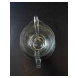 Princess House Heritage Etched Crystal Gravy Boat with Saucer and Ladle