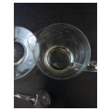 Princess House Heritage Etched Crystal Gravy Boat with Saucer and Ladle