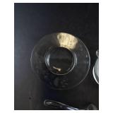 Princess House Heritage Etched Crystal Gravy Boat with Saucer and Ladle