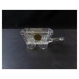 Princess House Clear Lead Crystal Cart Toothpick Holder - Vintage