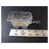 Princess House Clear Lead Crystal Cart Toothpick Holder - Vintage