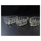 Princess House Crystal Spoon & Fork Holders - Set of 3 - Vintage Glassware